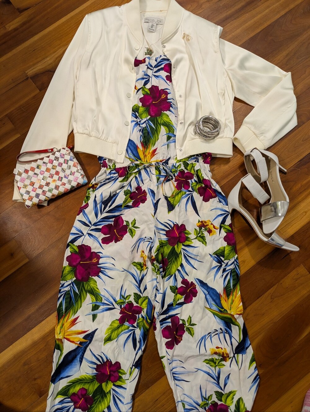 Happy Hibiscus Tropical Floral Jumpsuit